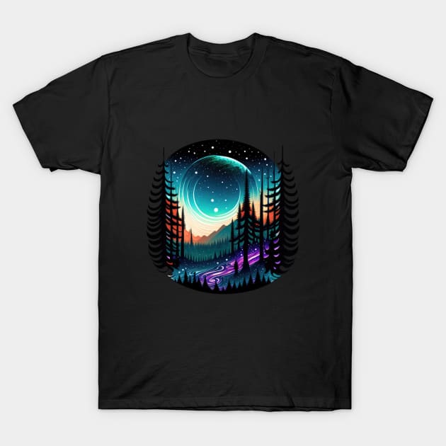 Galactic Forest II - Black BG T-Shirt by Shappie112